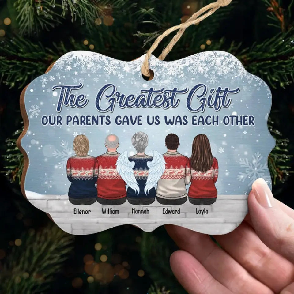 The Greatest Gift Our Parents Gave Us Was Each Other - Personalized Custom Benelux Shaped Wood/Aluminum Christmas Gift