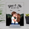 Couple Kissing Under Stars Sky Forest Personalized Acrylic Plaque