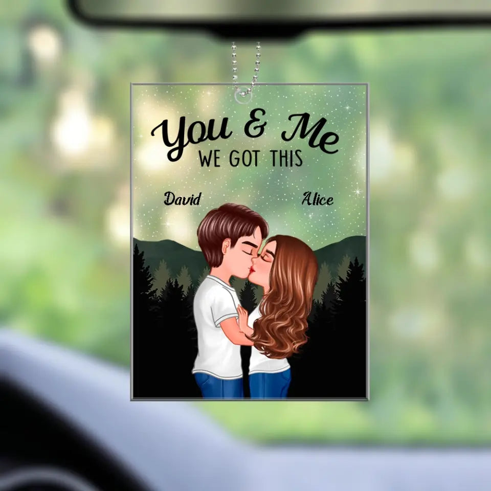 Couple Kissing Under Stars Sky Forest Personalized Ornament Perfect Gift For Your Lover