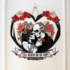 Til Death Do Us Part Couple Skull - Personalized Custom Shaped Wood Sign - Halloween Gift