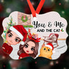 Christmas Peeking Doll Couple You Me And The Dogs Cats Personalized Christmas Ornament