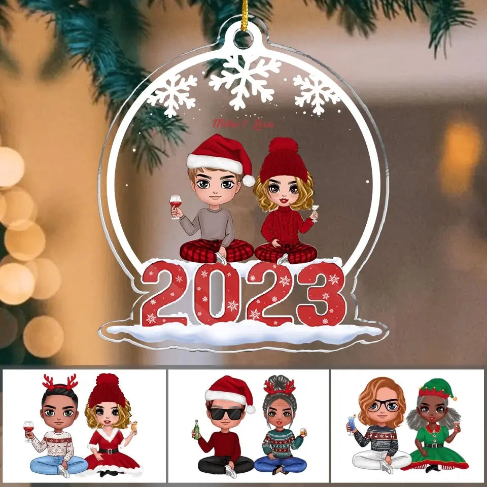 Merry Christmas for Couples - Personalized Decorations - Acrylic Pendants - Christmas Gifts for Couples