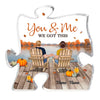The Missing Piece To My Heart Couple Sitting Back View Personalized Acrylic Puzzle Plaque