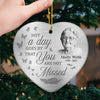 Custom Photo Your Wings Were Ready But My Heart Was Not - Memorial Personalized Custom Ornament - Ceramic Heart Shaped - Christmas Gift, Sympathy Gift For Family Members