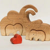Personalized Wooden Elephants Family Puzzle Decoration, Gift For Family