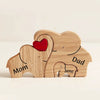 Personalized Wooden Elephants Family Puzzle Decoration, Gift For Family