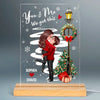 Winter Couple Hugging Kissing Snow Personalized Rectangle Acrylic LED Night Light