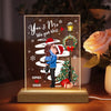 Winter Couple Hugging Kissing Snow Personalized Rectangle Acrylic LED Night Light