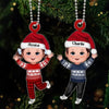Christmas Happy Doll Family Members Custom Character Personalized Acrylic Ornament