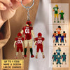 Personalized American Football Dad &amp; Kids Acrylic Keychain